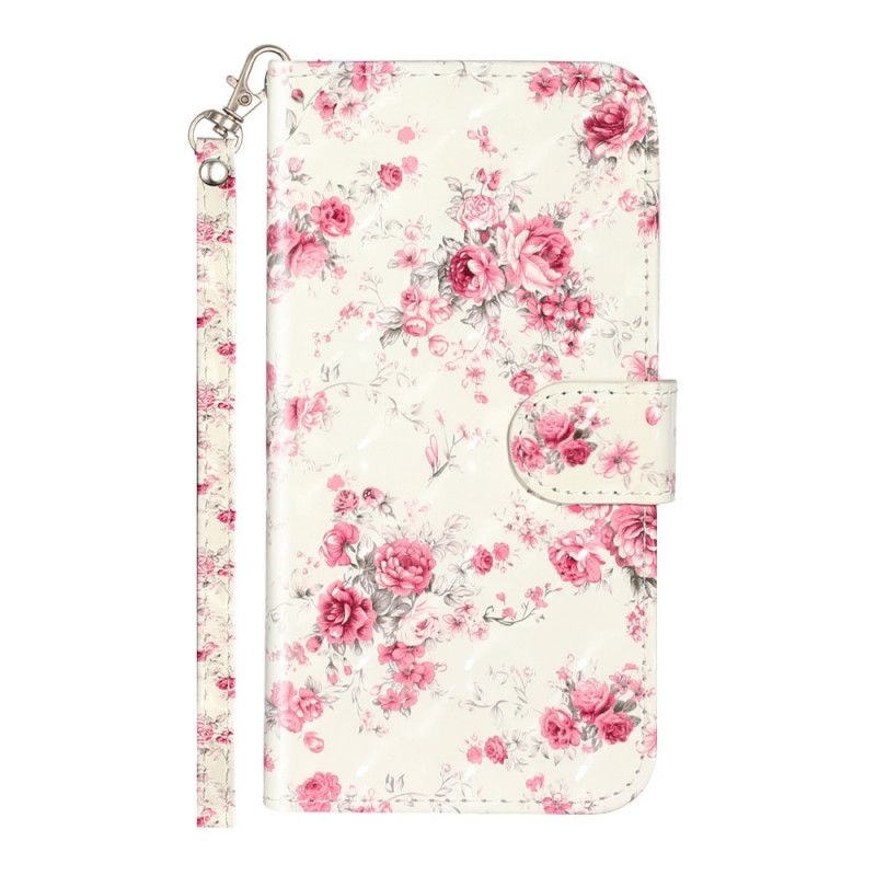 Folio Deksel iPhone XS Max Blomsterlys Flekker Med Stropp