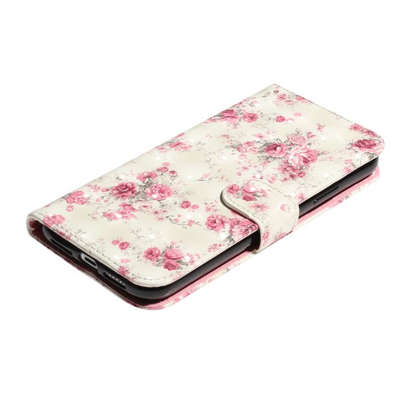 Folio Deksel iPhone XS Max Blomsterlys Flekker Med Stropp