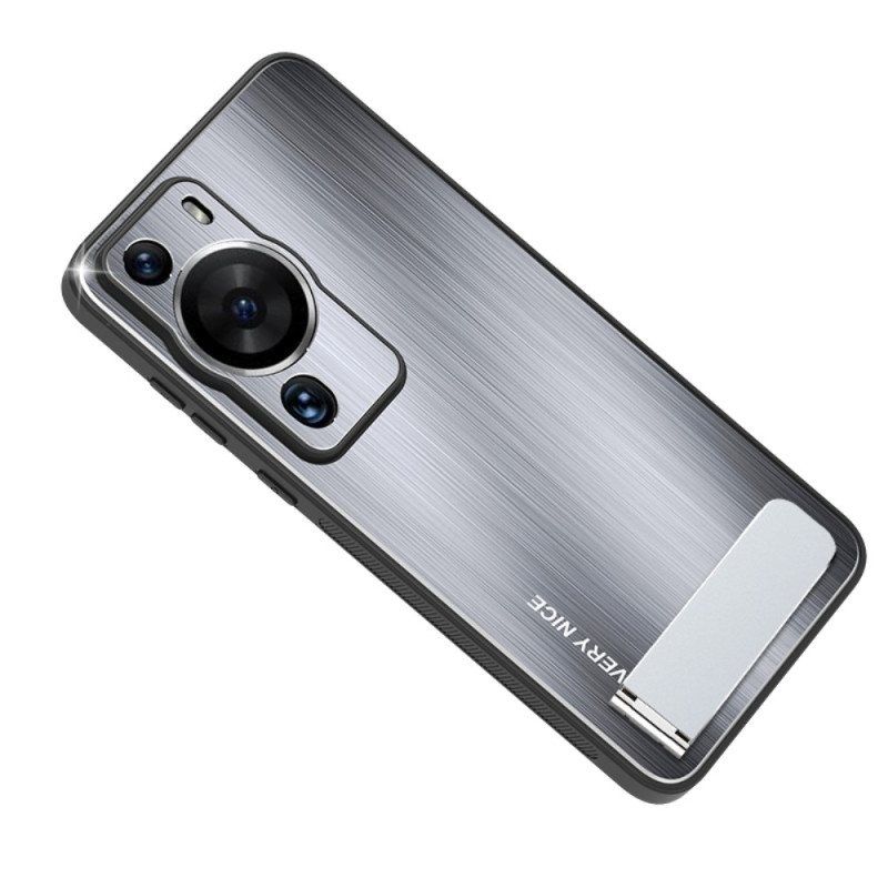 Deksel Til Huawei P60 Pro Børstet Aluminium Med Støtte