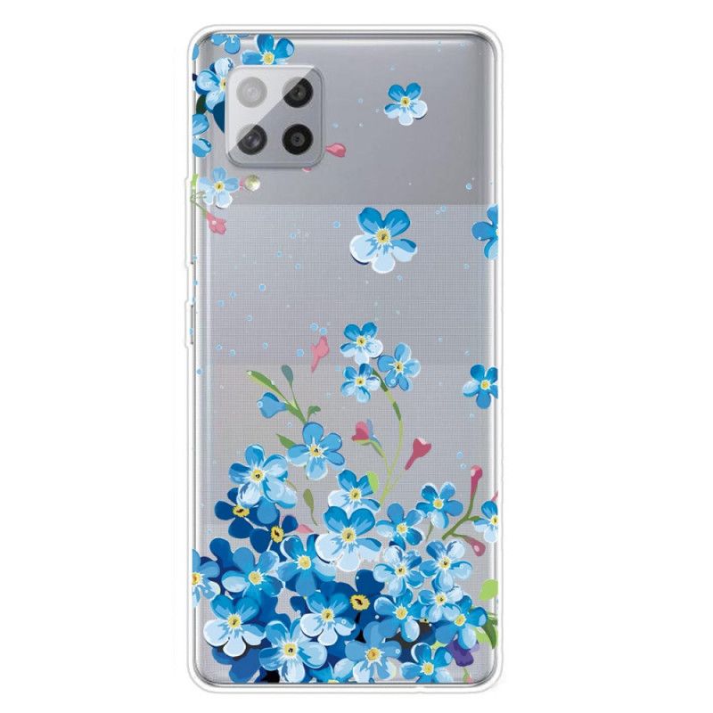 Deksel Samsung Galaxy A42 5G Blå Blomster Anti-fall