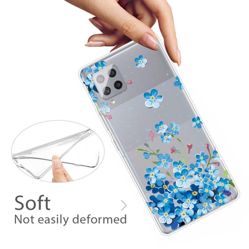 Deksel Samsung Galaxy A42 5G Blå Blomster Anti-fall