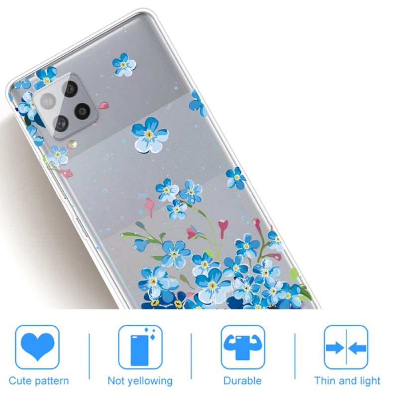 Deksel Samsung Galaxy A42 5G Blå Blomster Anti-fall