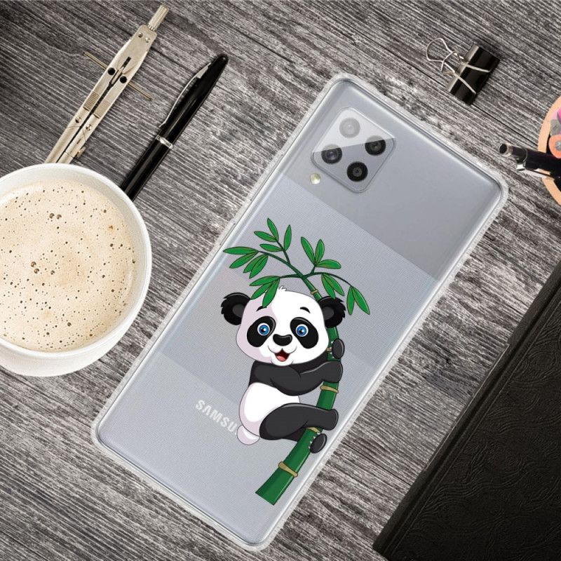 Deksel Samsung Galaxy A42 5G Gjennomsiktig Panda På Bambus Anti-fall