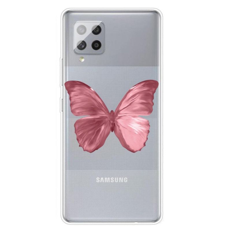 Deksel Samsung Galaxy A42 5G Rosa Ville Sommerfugler