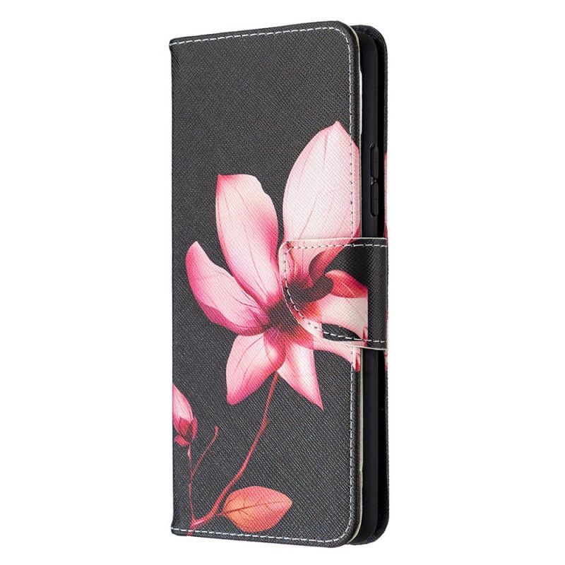 Lærdeksel Folio Deksel Samsung Galaxy A42 5G Mobildeksel Rosa Blomst