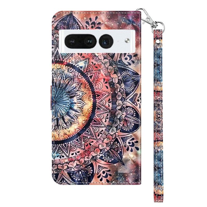 Folio Deksel Google Pixel 8 Pro Fargerik Mandala Med Stropp