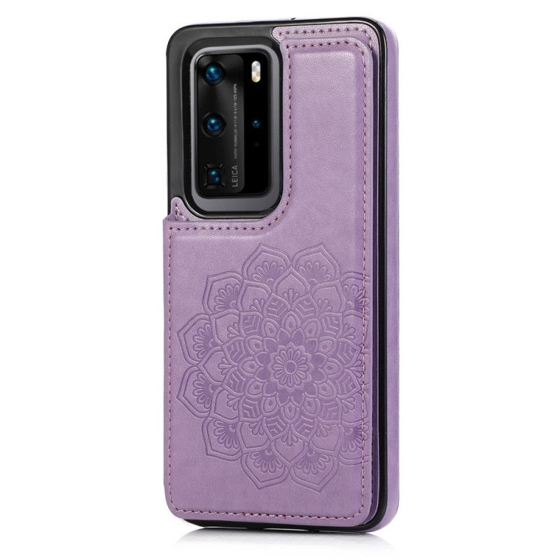 Deksel Huawei P40 Pro Plus Grå Mandala-Trykkortholder