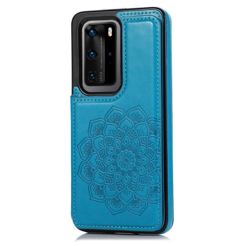 Deksel Huawei P40 Pro Plus Grå Mandala-Trykkortholder