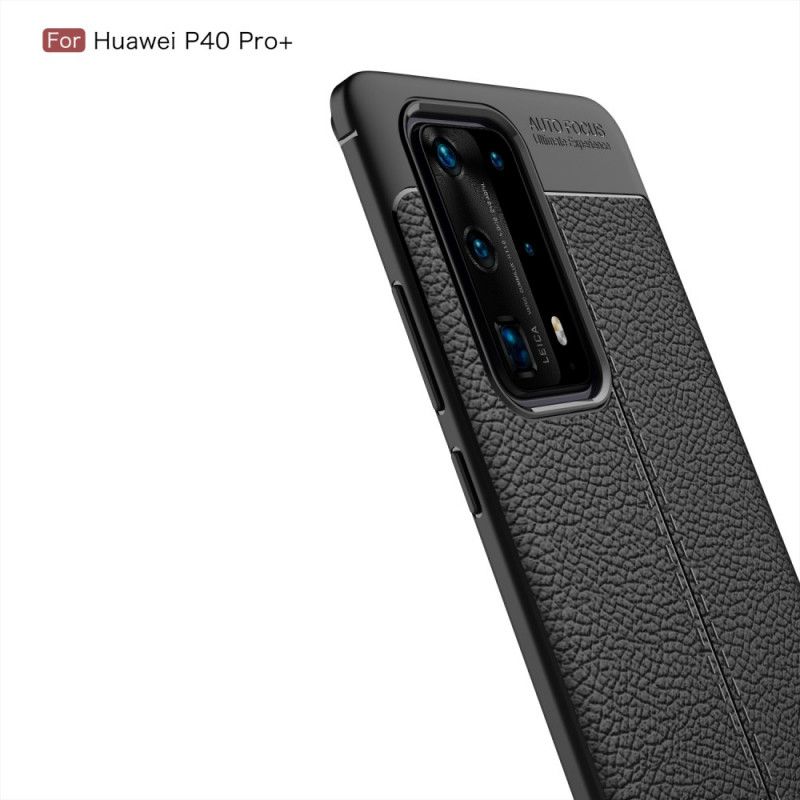 Deksel Huawei P40 Pro Plus Svart Fleksibel Karbonfibertekstur Beskyttelse