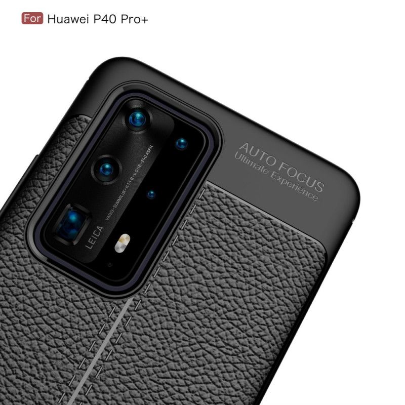 Deksel Huawei P40 Pro Plus Svart Fleksibel Karbonfibertekstur Beskyttelse