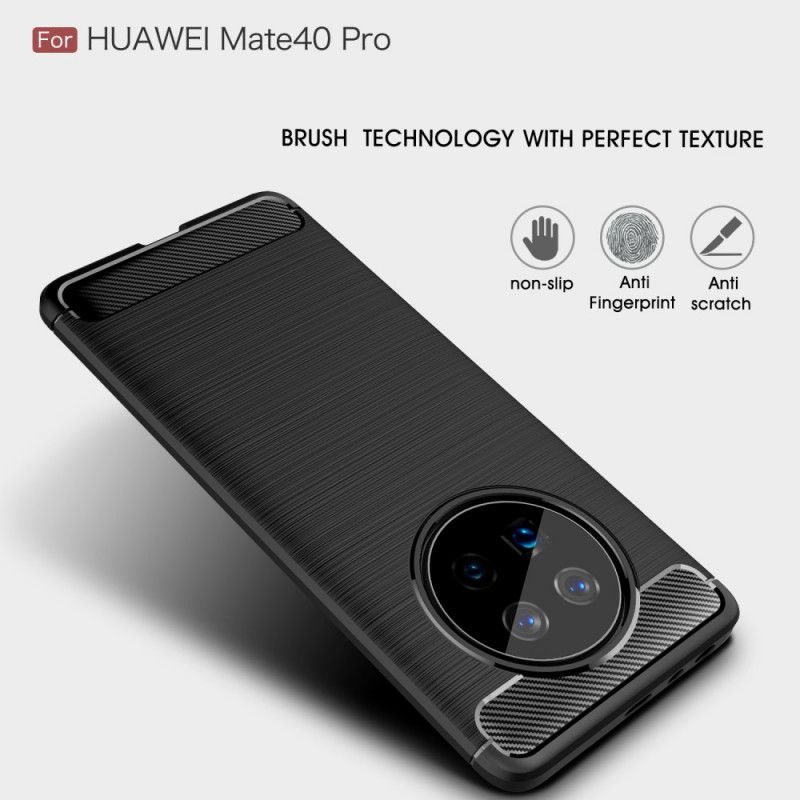 Deksel Huawei Mate 40 Pro Svart Børstet Karbonfiber