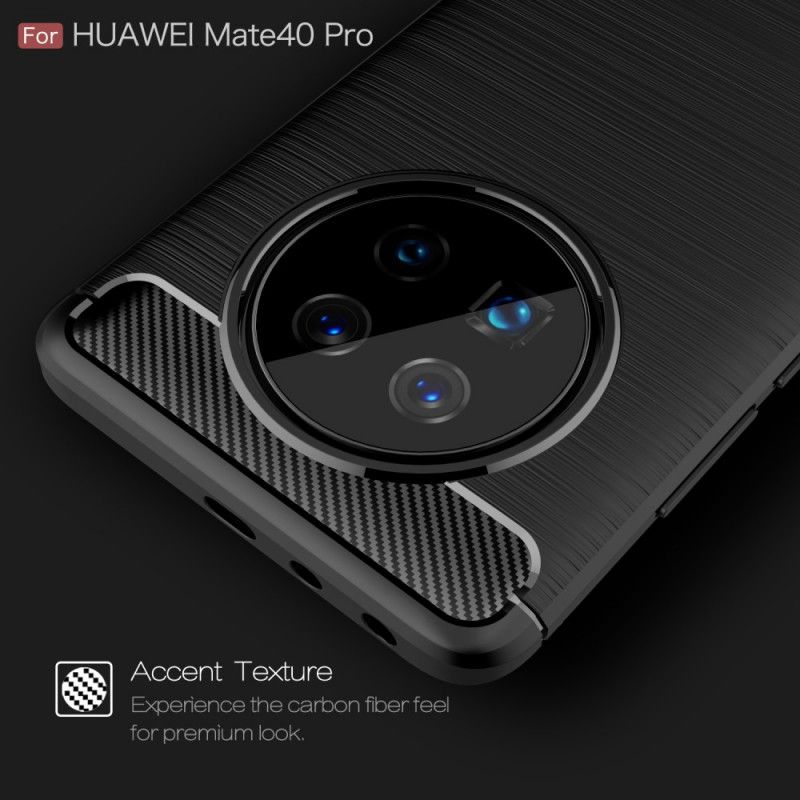 Deksel Huawei Mate 40 Pro Svart Børstet Karbonfiber