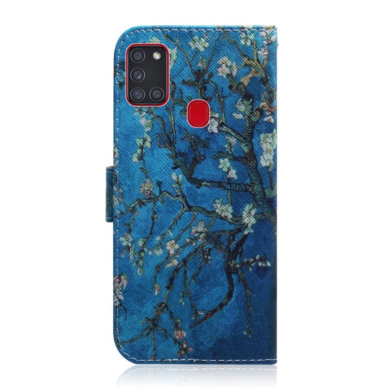 Folio Deksel for Samsung Galaxy A21s Blomstrende Tregren