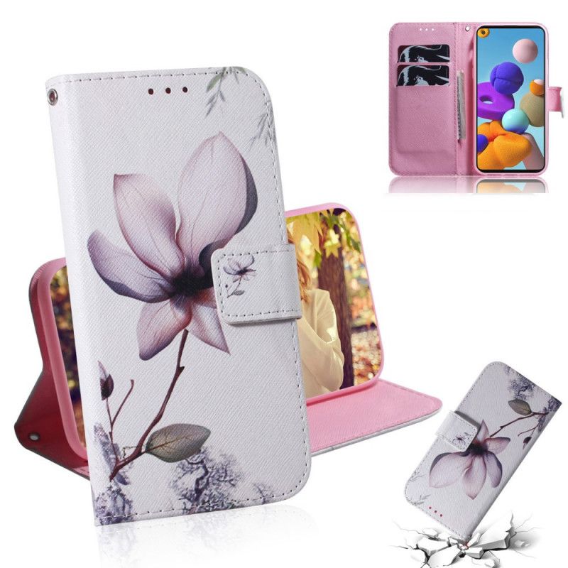 Folio Deksel Samsung Galaxy A21s Gammel Roseblomst