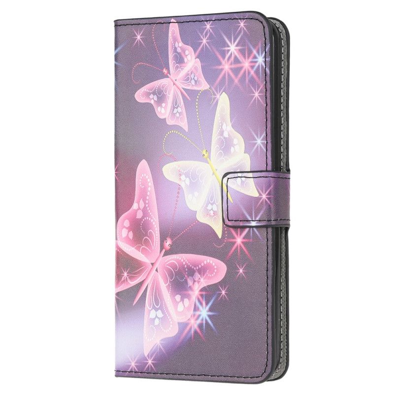 Folio Deksel Samsung Galaxy A21s Neonsommerfugler Beskyttelse