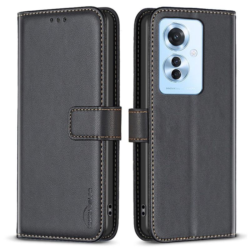 Folio Deksel Oppo Reno 11f 5g Faux Leather Binfen Farge