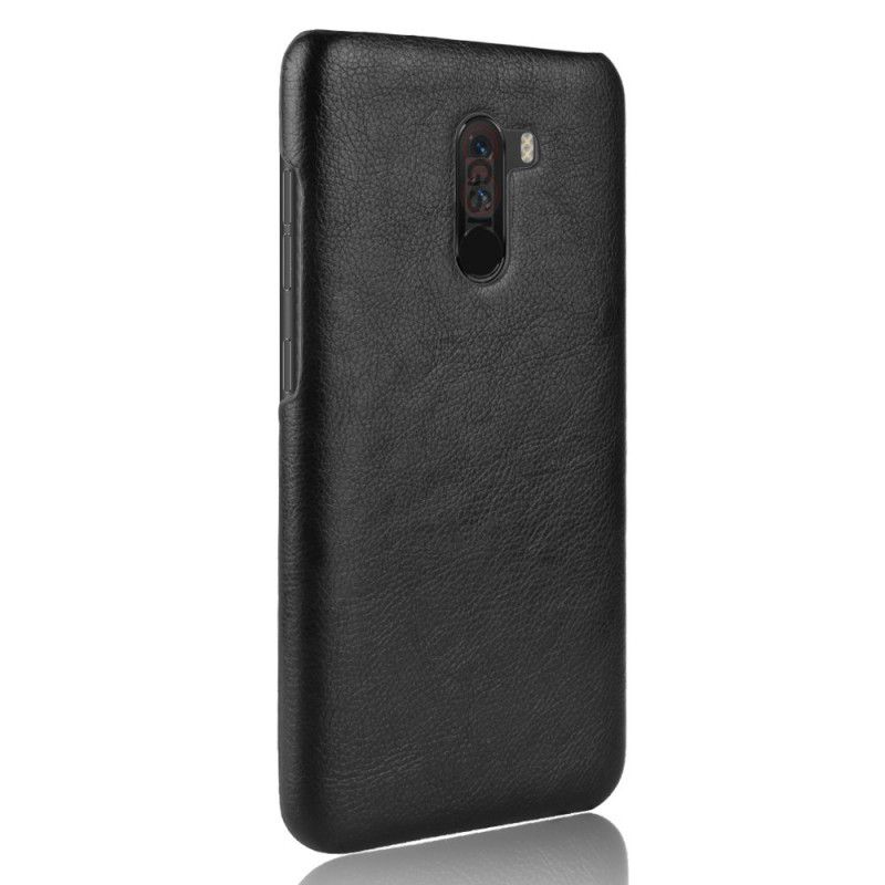 Deksel Xiaomi Pocophone F1 Svart Litchi-Skinneffekt