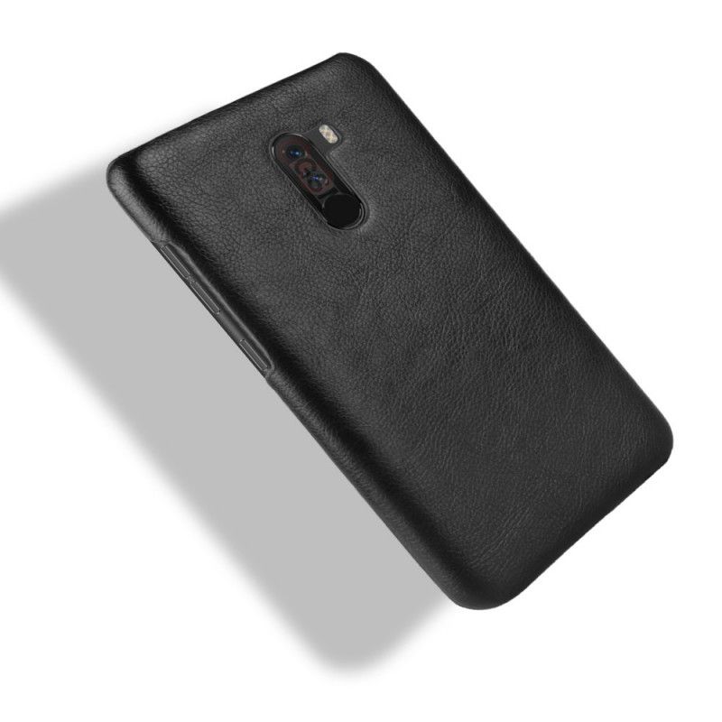 Deksel Xiaomi Pocophone F1 Svart Litchi-Skinneffekt