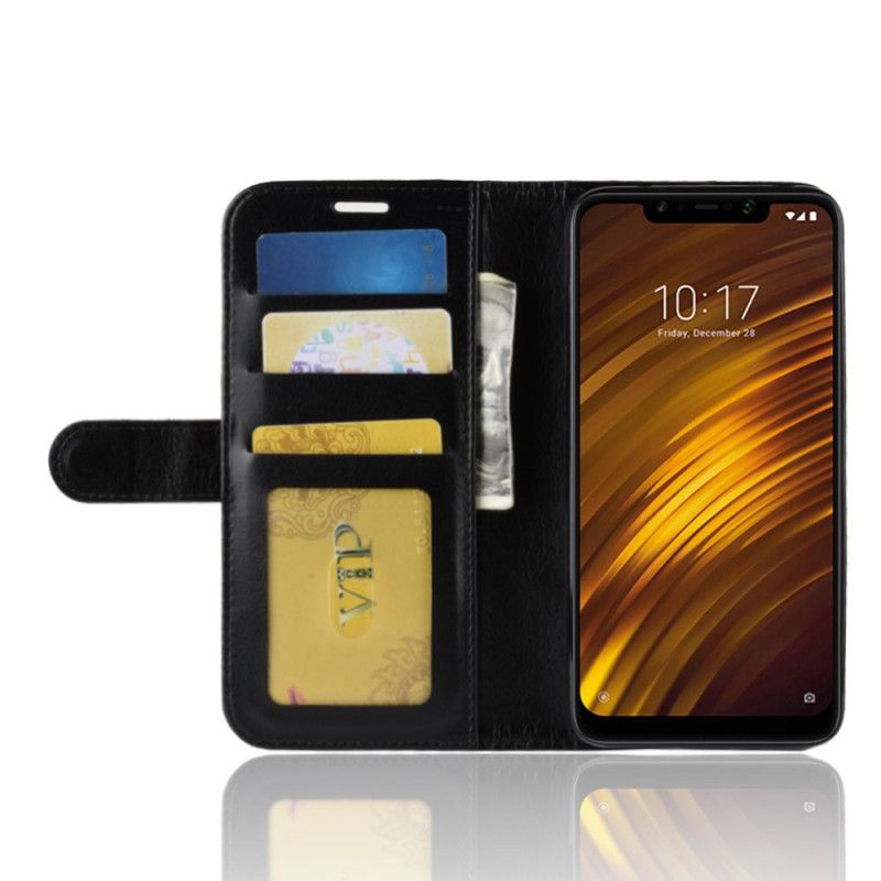 Lærdeksel Folio Deksel Xiaomi Pocophone F1 Svart Ultra Kunstlær