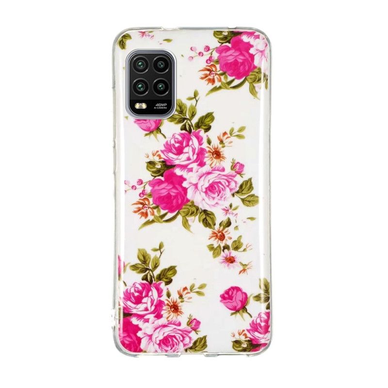 Deksel Xiaomi Mi 10 Lite Fluorescerende Frihetsblomster Anti-fall