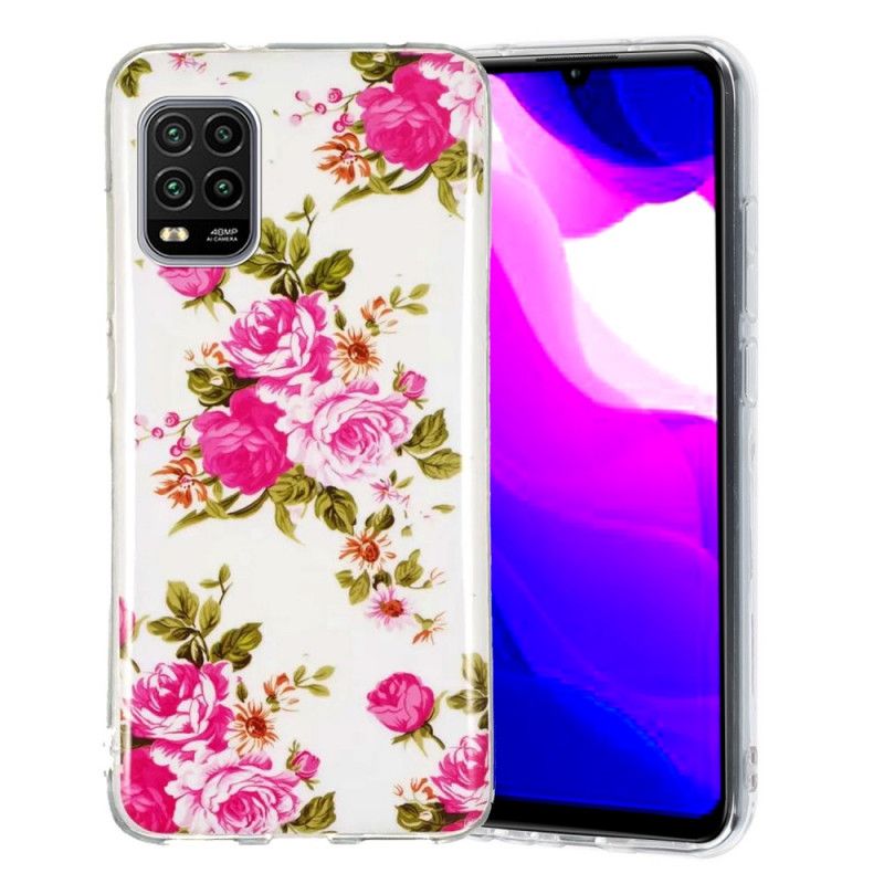 Deksel Xiaomi Mi 10 Lite Fluorescerende Frihetsblomster Anti-fall