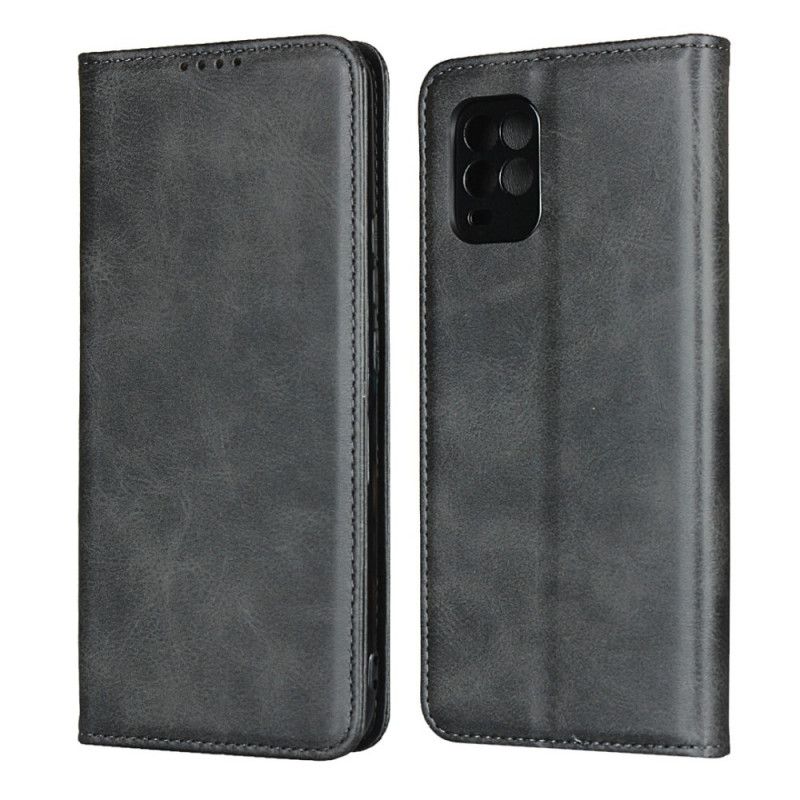 Folio Deksel for Xiaomi Mi 10 Lite Svart Elegant Delt Skinn