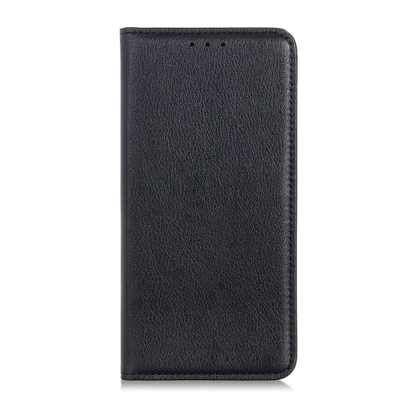 Folio Deksel Xiaomi Mi 10 Lite Svart Elegant Delt Lychee-Skinn