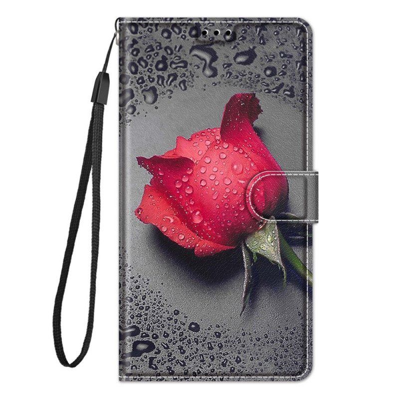 Folio Deksel Til Xiaomi 12 / 12X Med Kjede Strappy Floral