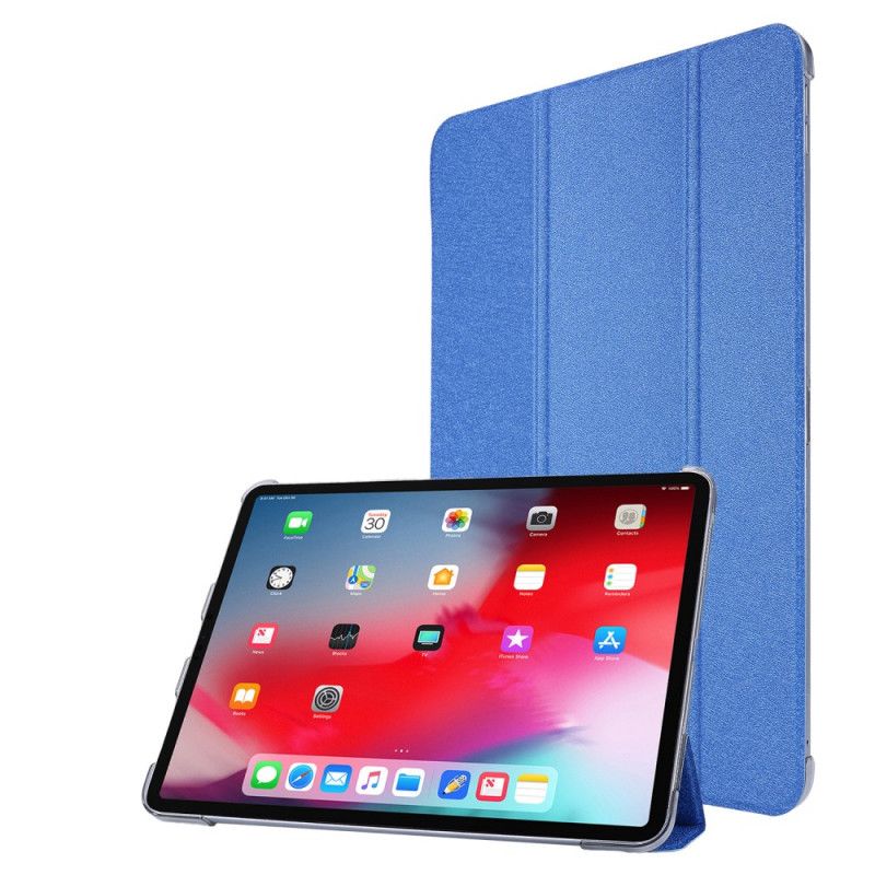 Smart Veske iPad Pro 12.9" (2018) (2020) Svart Silke Tekstur I Imitert Skinn