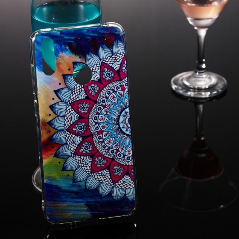 Deksel for Huawei Y7 2019 Fluorescerende Mandala