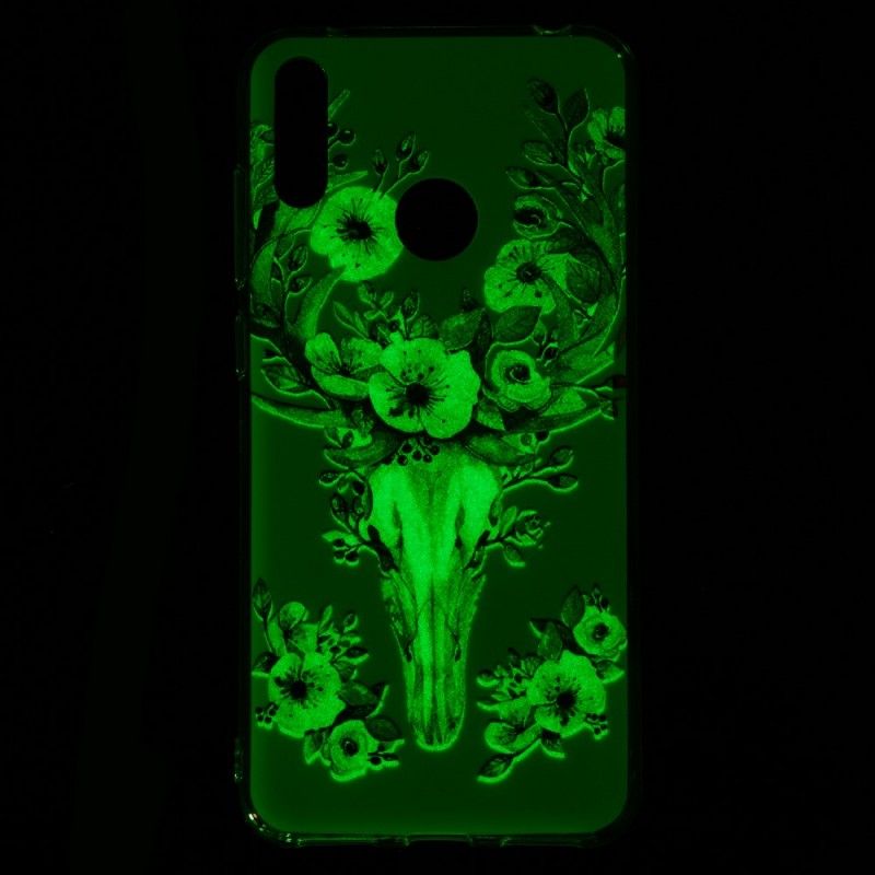 Deksel Huawei Y7 2019 Fluorescerende Blomstrende Elg Beskyttelse