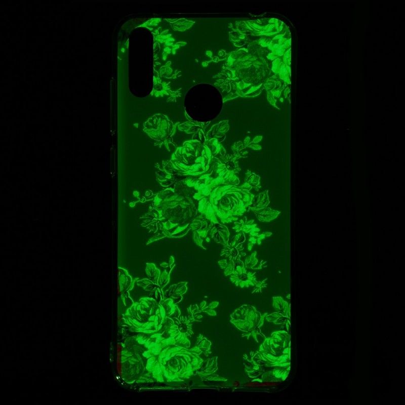 Deksel Huawei Y7 2019 Fluorescerende Frihetsblomster Anti-fall