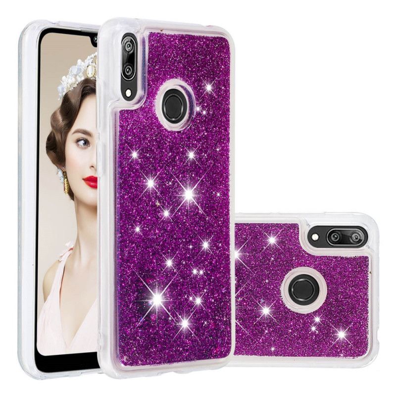 Deksel Huawei Y7 2019 Lyseblå Glitterpulver Anti-fall