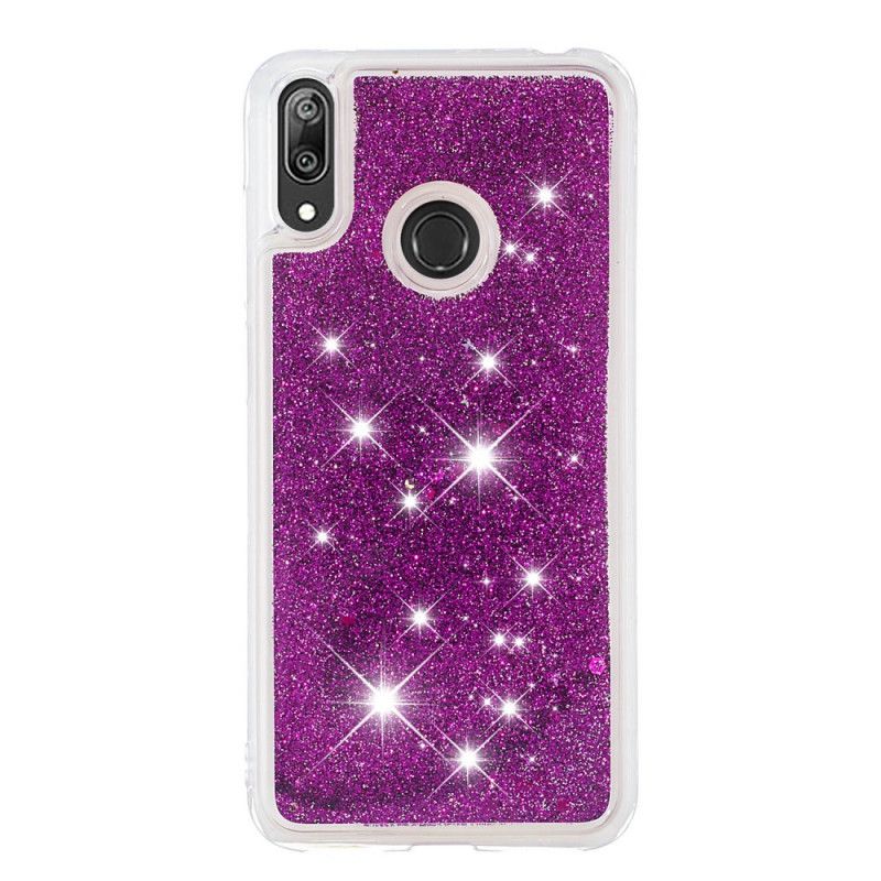 Deksel Huawei Y7 2019 Lyseblå Glitterpulver Anti-fall