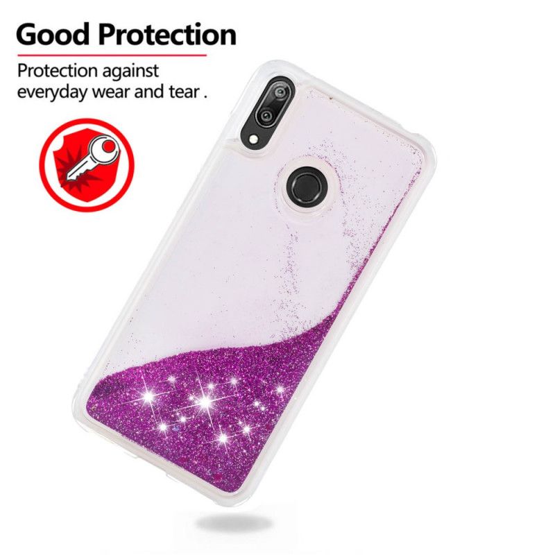 Deksel Huawei Y7 2019 Lyseblå Glitterpulver Anti-fall