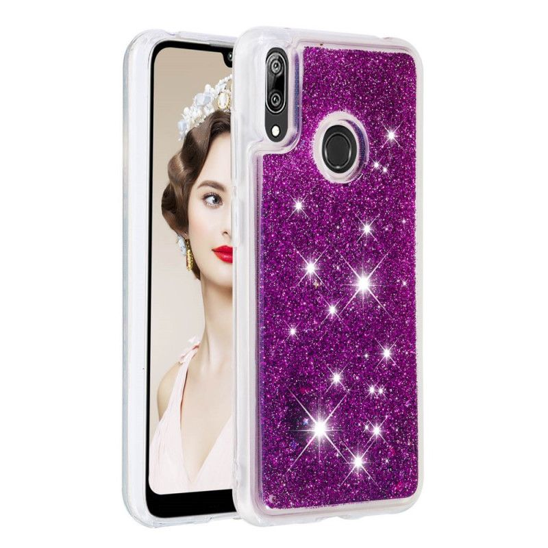 Deksel Huawei Y7 2019 Lyseblå Glitterpulver Anti-fall