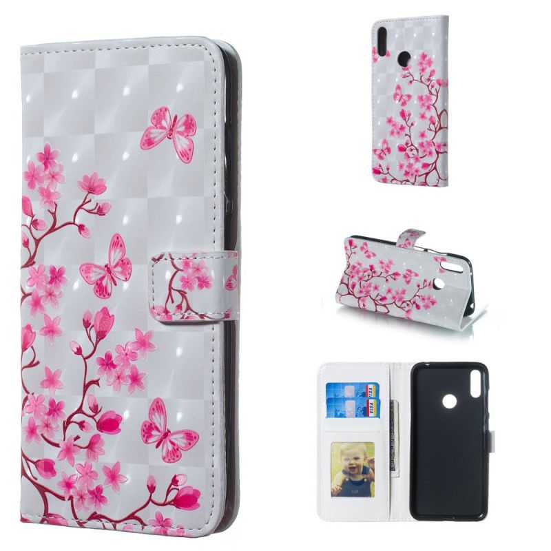 Folio Deksel for Huawei Y7 2019 Rosa Rosa Grønnsak