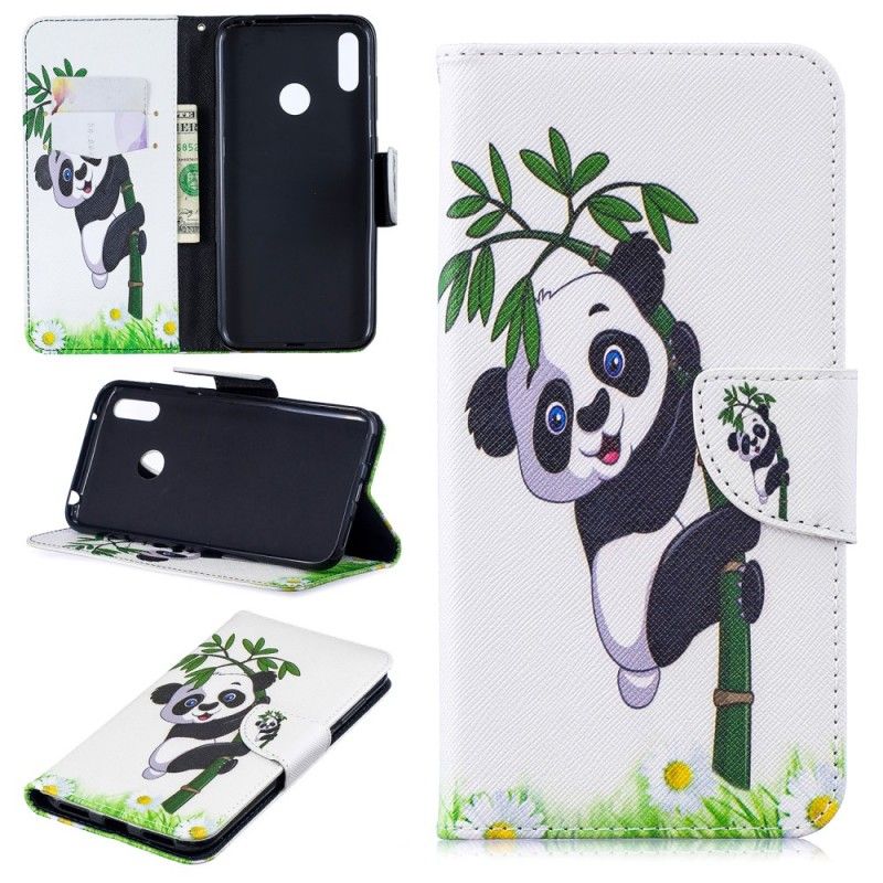 Folio Deksel Huawei Y7 2019 Panda På Bambus