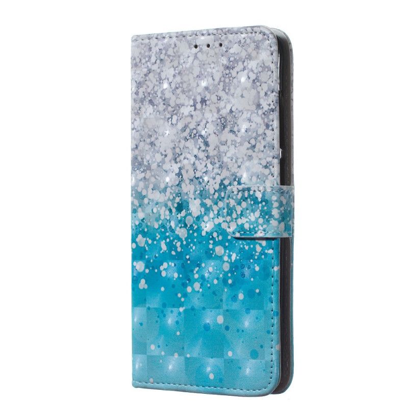 Lærdeksel Folio Deksel Huawei Y7 2019 Mobildeksel Gradientblått Glitter