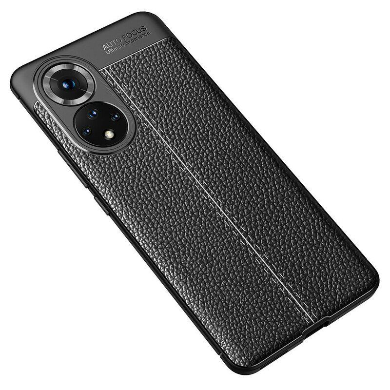 Deksel Til Honor 50 Dobbel Linje Litchi Leather Effect