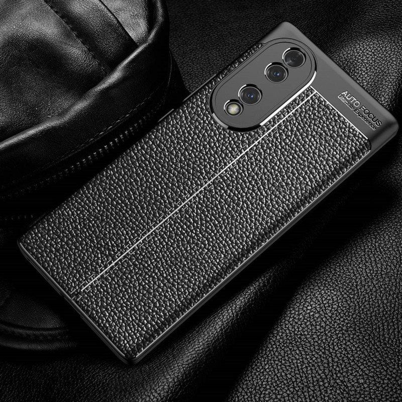 Deksel Til Honor 70 Dobbel Linje Litchi Leather Effect