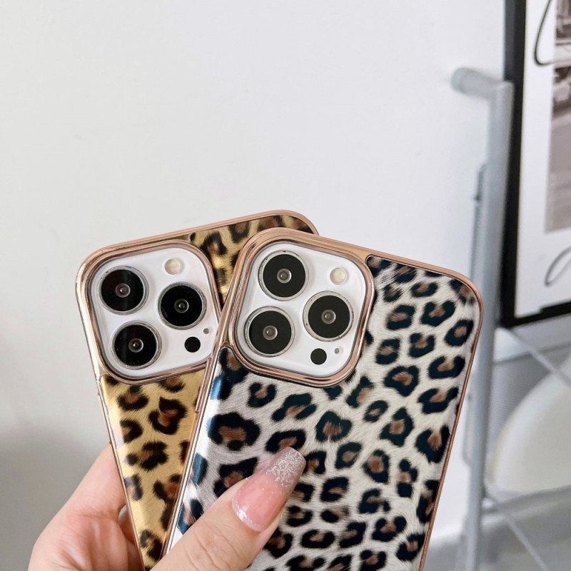 Deksel Til iPhone 14 Leopardhudeffekt