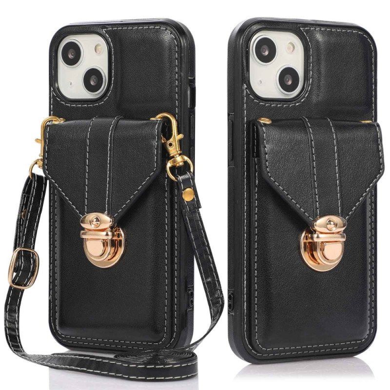 Deksel Til iPhone 14 Lommebok Crossbody Lommebok