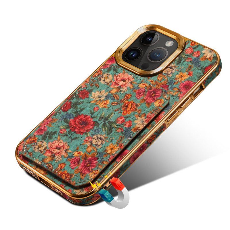 Deksel Til iPhone 15 Pro Max Vintage Holder Kortholder