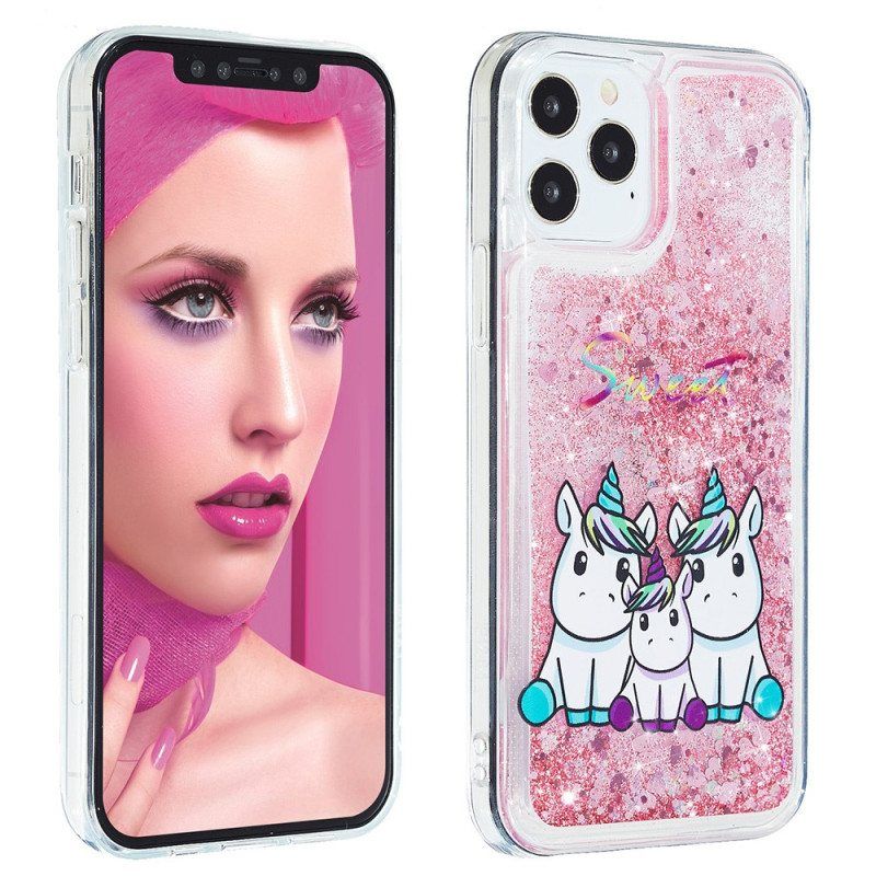 Deksel Til iPhone 15 Pro Unicorn Glitter