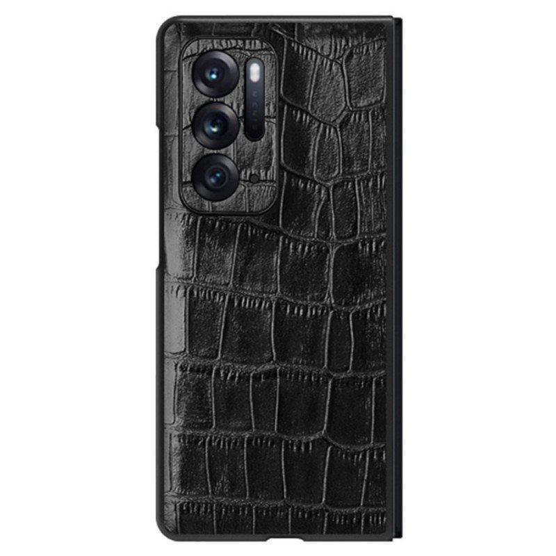 Deksel Til Oppo Find N Ekte Skinn Crocodile Texture Leather