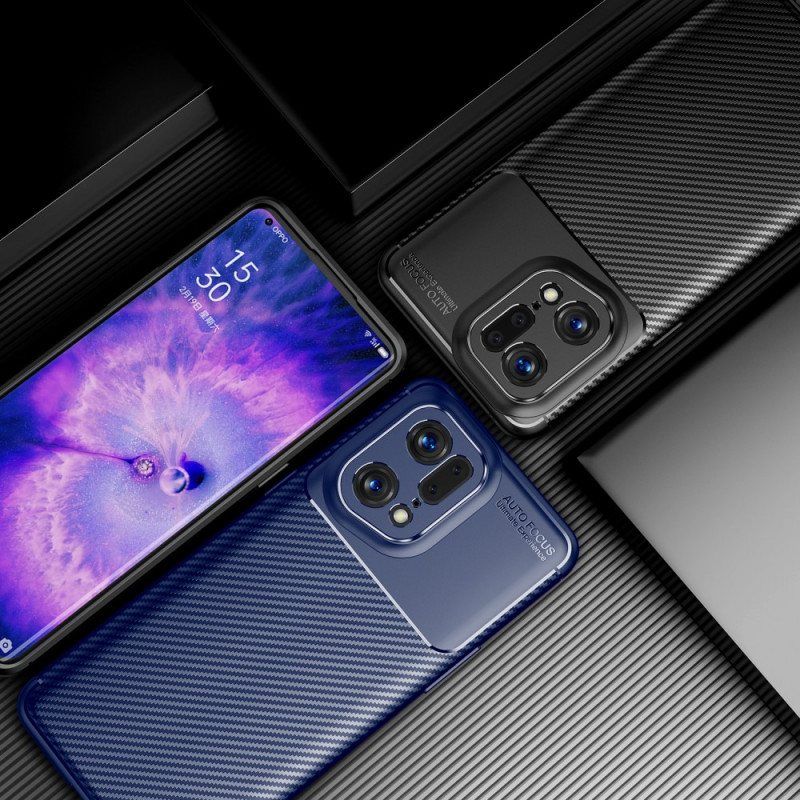 Deksel Til Oppo Find X5 Pro Børstet Karbonfiber