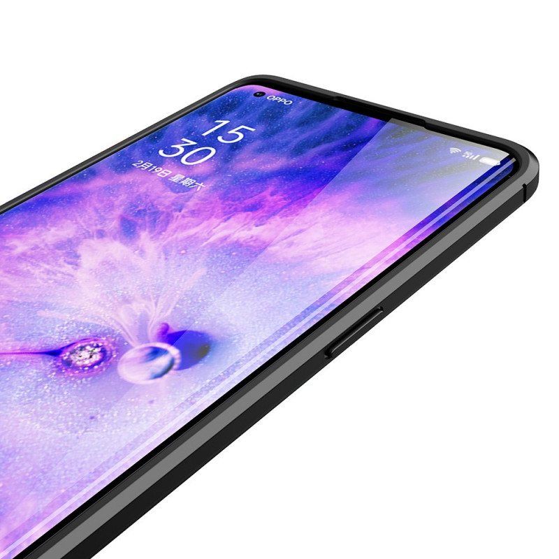 Deksel Til Oppo Find X5 Skinneffekt Litchi Dobbel Linje