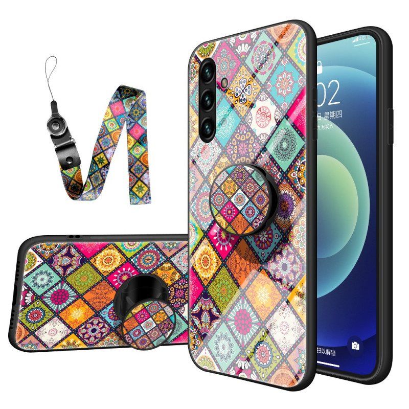 Deksel Til Samsung Galaxy A13 5G / A04s Patchwork Magnetisk Holder