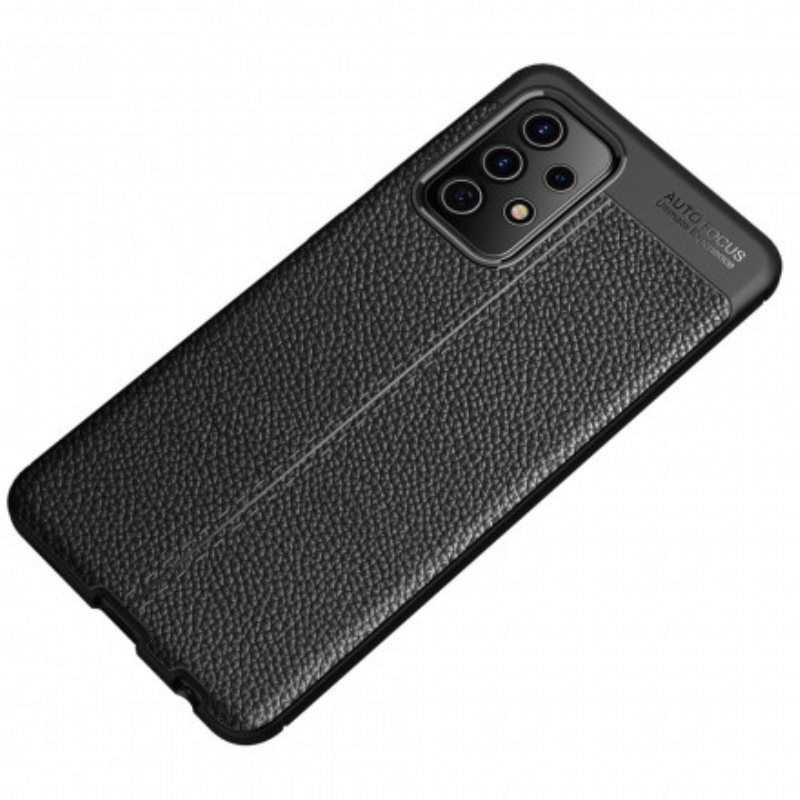 Deksel Til Samsung Galaxy A52 4G / A52 5G / A52s 5G Dobbel Linje Litchi Leather Effect